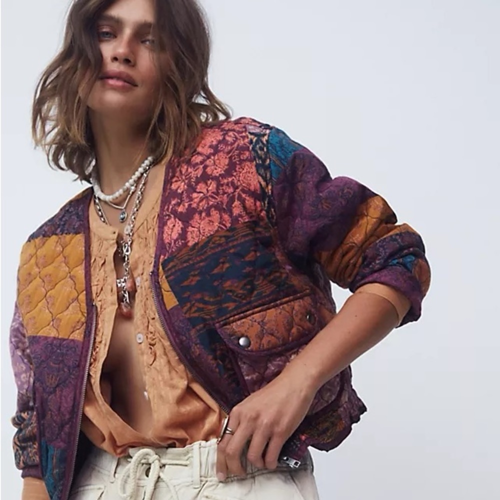 Free People Peggy Quilted Jacket SMALL